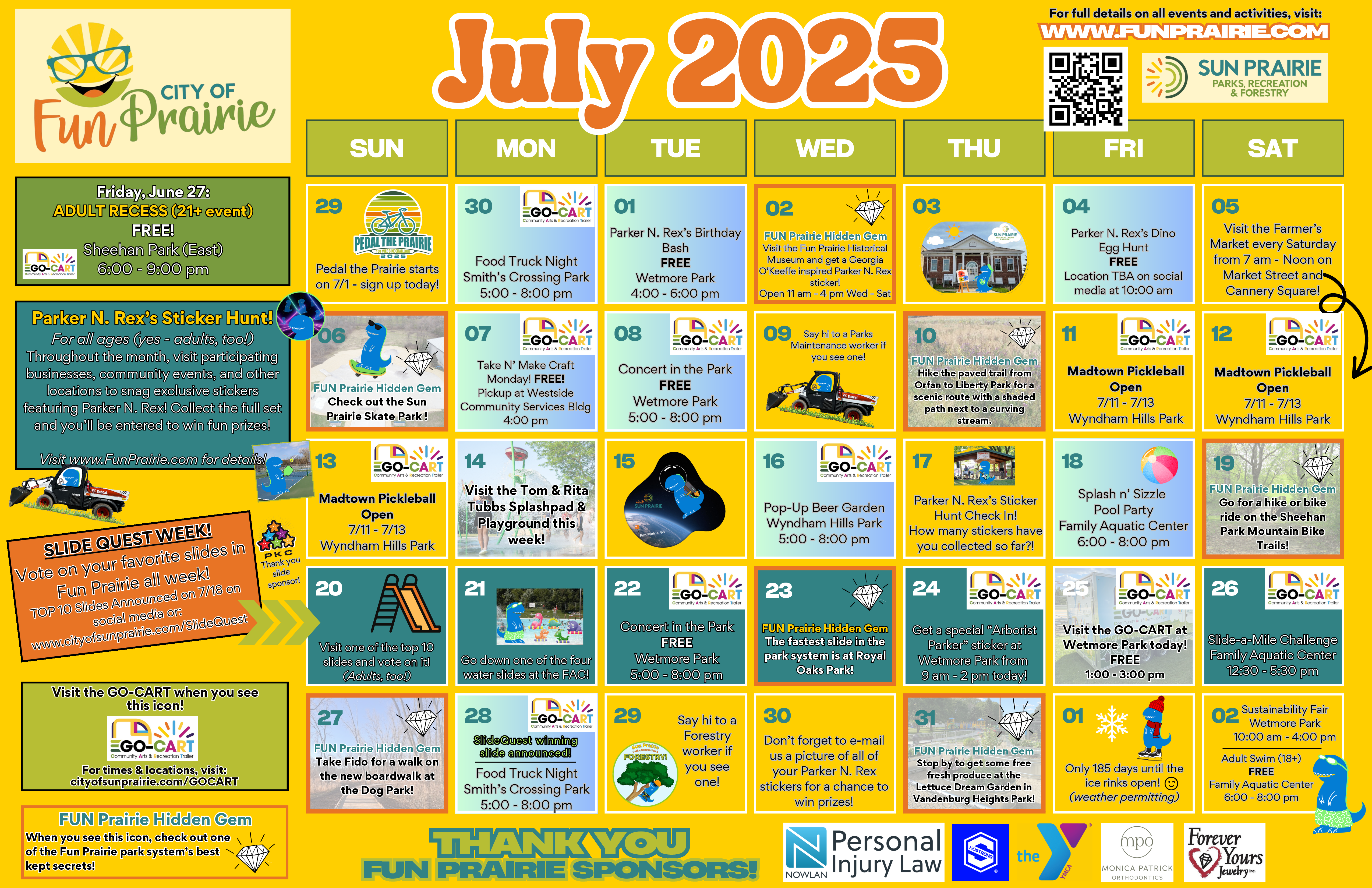 Fun Prairie July Events Calendar